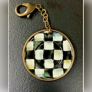 MacKenzie-Childs Courtly Check Enamel Mini Plate Key Ring | New in Package